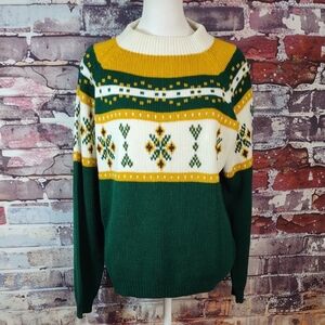 MG Vintage Fair Isle Inspired Crew Neck Sweater